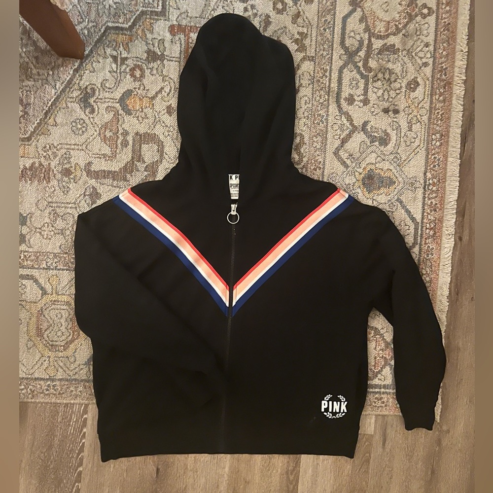 Victoria Secret PINK zip up black jacket